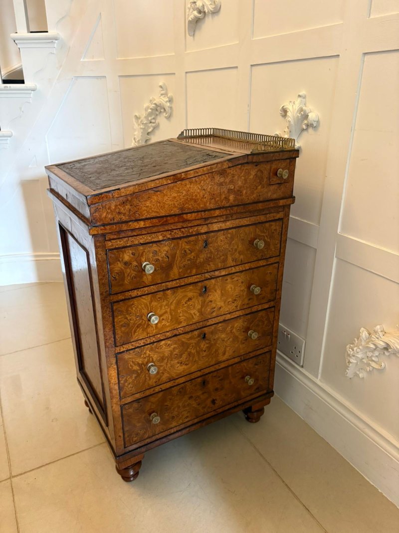 Antique George III 18th Century Quality Pollard Oak Slide and Turn Top Davenport Desk - Image 12